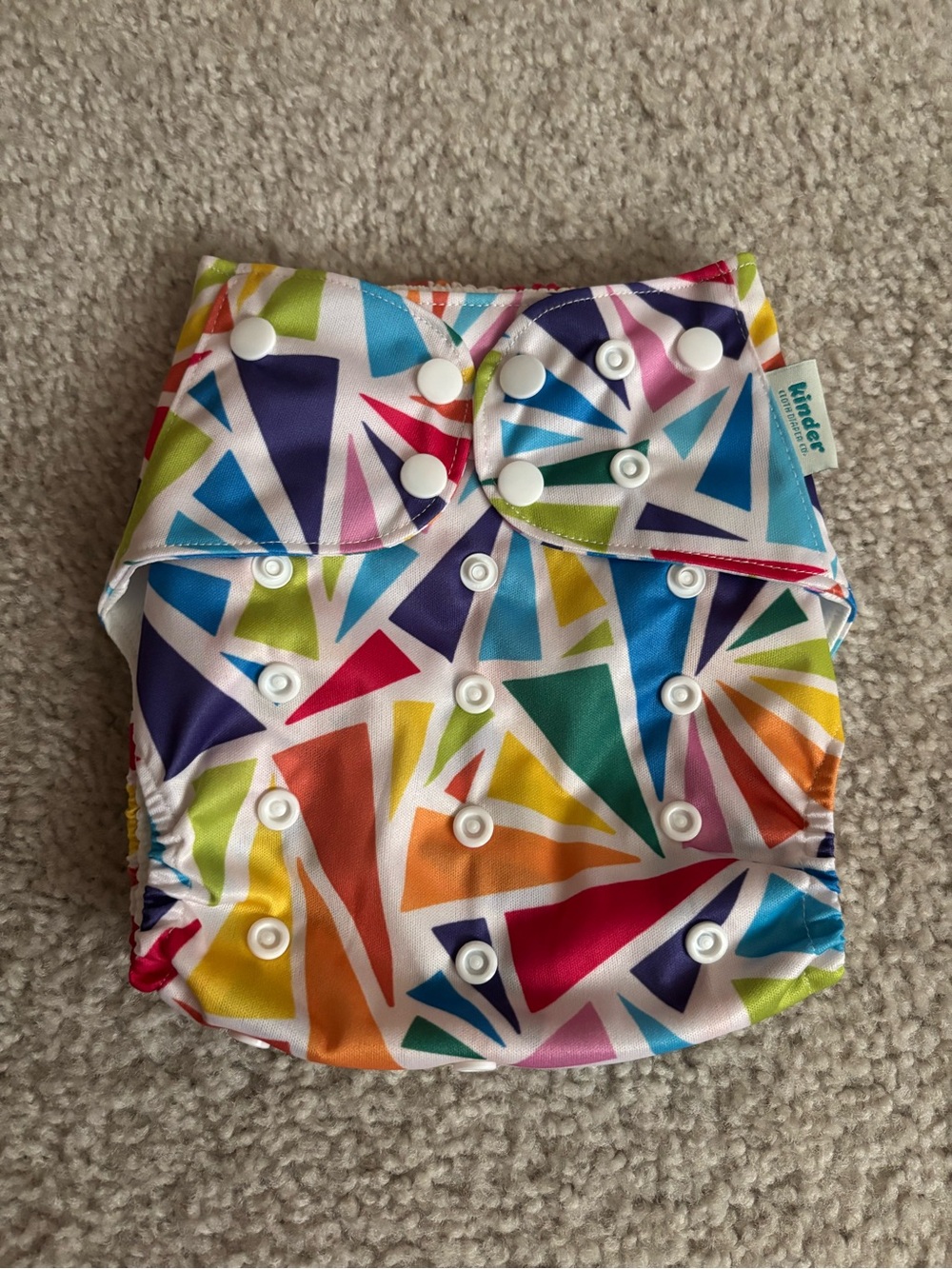 NWOT Kinder Cloth Diaper - Rainbow Print
